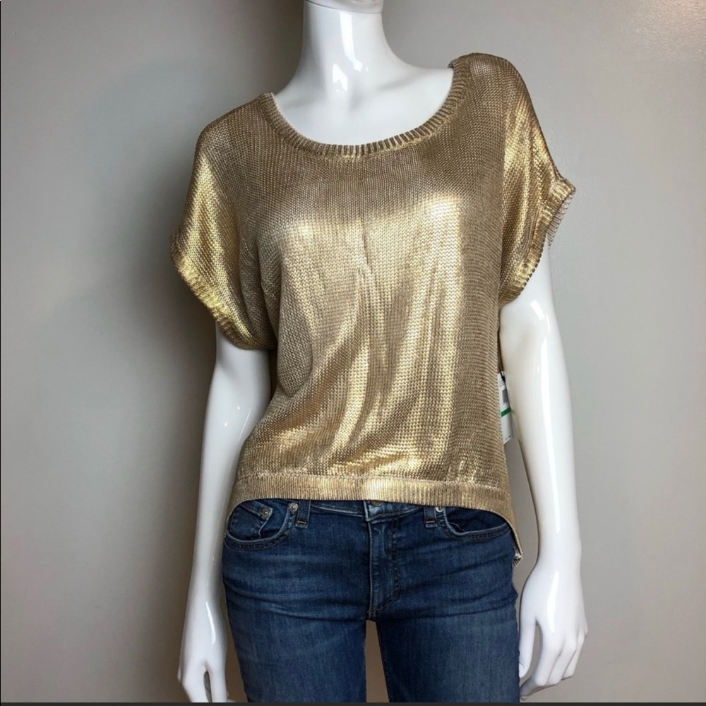 Jessica Simpson gold knit sweater